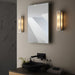 Bathroom Wall Light Fitting - Chrome Plate & Frosted Glass Shade  - Twin Lamp