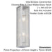 Bathroom Wall Light Fitting - Chrome Plate & Ribbed Glass Shade - Twin Lamp