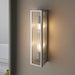 Bathroom Wall Light Fitting - Chrome Plate & Ribbed Glass Shade - Twin Lamp