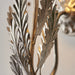 Ornate Silver Wall Light Fitting & Ivory Cotton Shade Decorative Leaf Design