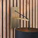 Matt Brass Wall Light & Black Cotton Fabric Shade - Hanging Wall Lamp Fitting