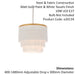 Matt Gold Ceiling Pendant Light Fitting - White Tassels - Diffused Light Effect