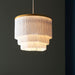 Matt Gold Ceiling Pendant Light Fitting - White Tassels - Diffused Light Effect