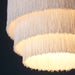 Chrome Ceiling Pendant Light Fitting - White Tassels - Diffused Light Effect