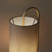 Modern Antique Brass Oval Table Lamp Desk Light & Grey Fabric Cylinder Shade 