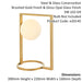 Brushed Gold Table Lamp Light - Gloss Opal Glass Shade - Geometric Shape Design