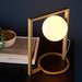 Brushed Gold Table Lamp Light - Gloss Opal Glass Shade - Geometric Shape Design