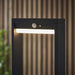 800mm Solar Powered Outdoor Bollard Post Light - Textured Black & White Diffuser