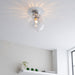 Decorative Flush Bathroom Ceiling Light Fitting - Clear Glass Dimpled Shade