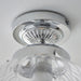 Decorative Flush Bathroom Ceiling Light Fitting - Clear Ribbed Glass Shade