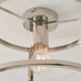 Bright Nickel Semi Flush Ceiling Light & Clear Glass Shade - Low Ceiling Fitting