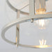 Bright Nickel Semi Flush Ceiling Light & Clear Glass Shade - Low Ceiling Fitting