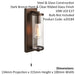 Dark Bronze Bathroom Wall Light & Ribbed Cylinder Glass Shade IP44 Rated Fitting