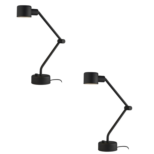 2 PACK Black Industrial Task Lamp - Adjustable Table Desk Light Rotating Head