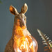 Vintage Gold Kangaroo Table Light - Resin Figure - Matt Black Lamp Holder