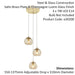 Satin Brass 3 Light Ceiling Pendant Fitting & Campagne Dimpled Glass Shades