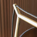 Brass Plated Angular Table Lamp Light - Black Base & Cotton Shade - Desk Light