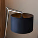 Nickel Plated Angular Table Lamp Light - Black Base & Cotton Shade - Desk Light