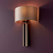 Brushed Bronze Slotted Wall Light Fitting & Mink Satin Half Shade - Dimmable