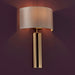 Antique Brass Slotted Wall Light Fitting & Mink Satin Half Shade - Dimmable