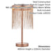 Brushed Copper Table Lamp Light & Waterfall Chain Shade - Integrated LED Module