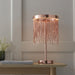 Brushed Copper Table Lamp Light & Waterfall Chain Shade - Integrated LED Module