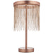 Brushed Copper Table Lamp Light & Waterfall Chain Shade - Integrated LED Module