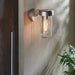 Brushed Silver Outdoor Wall Light with Clear Glass Shade - IP44 Rated - LED Bulb