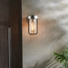 Brushed Silver Outdoor Wall Light with Clear Glass Shade - IP44 Rated - LED Bulb