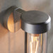 Brushed Silver Outdoor Wall Light with Clear Glass Shade - IP44 Rated - LED Bulb