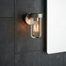 Brushed Silver Outdoor Wall Light with Clear Glass Shade - IP44 Rated - LED Bulb