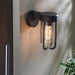 Brushed Bronze Outdoor Wall Light with Clear Glass Shade - IP44 Rated - LED Bulb