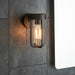 Brushed Bronze Outdoor Wall Light with Clear Glass Shade - IP44 Rated - LED Bulb