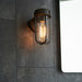 Brushed Bronze Outdoor Wall Light with Clear Glass Shade - IP44 Rated - LED Bulb