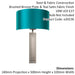 Brushed Bronze Plated Wall Light & Teal Satin Half Shade - 1 Bulb Dimmable Lamp