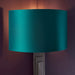 Brushed Bronze Plated Wall Light & Teal Satin Half Shade - 1 Bulb Dimmable Lamp