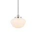 Polished Nickel Ceiling Pendant Light Opal Glass Shade Hanging Lighting Fixture