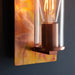 Copper Patina Plate Wall Lamp Light & Clear Glass Shade - Dimmable LED Fitting