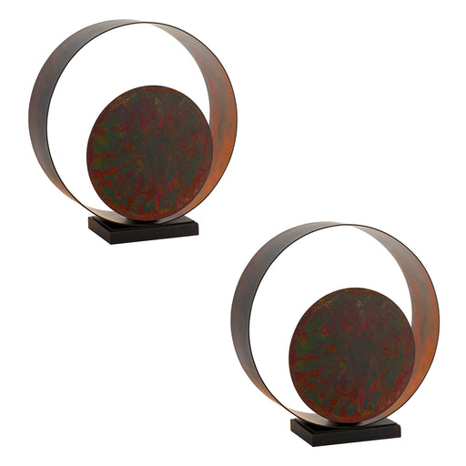 2 PACK Hand Finished Bronze Patina Table Lamp - Dark Bronze Base - Inline Switch