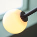 Matt Black Standing Twin Floor Lamp Light - Gloss Opal Glass Shades - Adjustable
