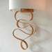 Gold Leaf Ribbon Wall Light & Ivory Half Shade - Dimmable - Hammered Metalwork 