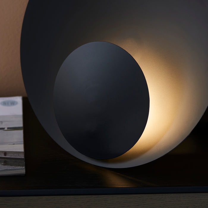 Matt Black Large Modern Table Lamp Light - Integrated LED - 3000K Warm White