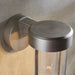 Brushed Silver Outdoor Wall Light with Glass Shade - IP44 Rated - Integrated LED