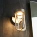 Brushed Silver Outdoor Wall Light with Glass Shade - IP44 Rated - Integrated LED