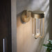 Brushed Gold Outdoor Wall Light with Glass Shade - IP44 Rated - Integrated LED