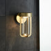 Brushed Gold Outdoor Wall Light with Glass Shade - IP44 Rated - Integrated LED