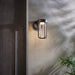 Brushed Bronze Outdoor Wall Light with Glass Shade - IP44 Rated - Integrated LED