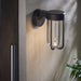 Brushed Bronze Outdoor Wall Light with Glass Shade - IP44 Rated - Integrated LED