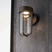 Brushed Bronze Outdoor Wall Light with Glass Shade - IP44 Rated - Integrated LED