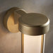 Brushed Gold Outdoor Wall Light & Frosted Glass Shade IP44 Rated 8W LED Module